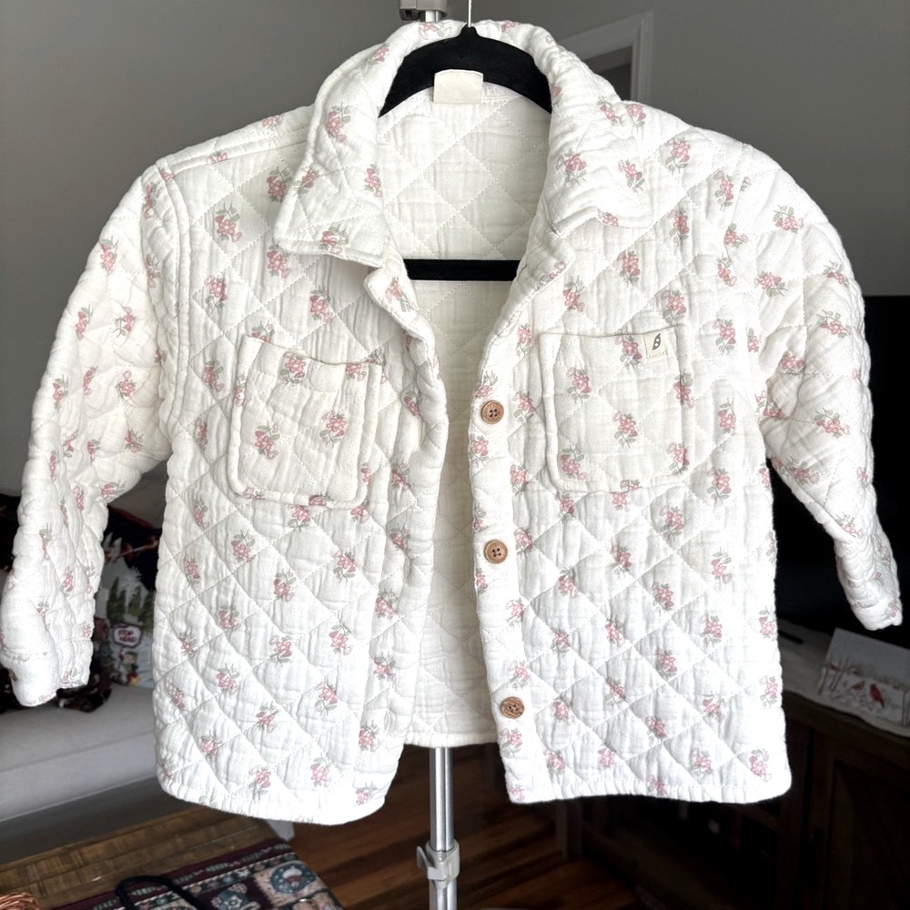 Floral Quilted Kids Jacket